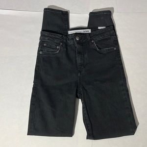 Lovers and Friends Mason Hi-Rise Skinny black sz 24 open knee denim jeans